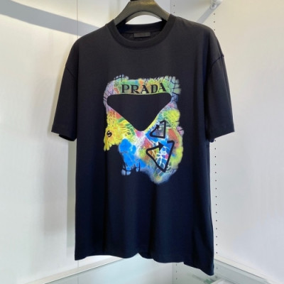 Prada  Mens Basic Logo Short Sleeved Tshirts Black - 프라다 2021 남성 베이직 로고 폴로 반팔티 Pra02267x Size(m - 3xl) 블랙