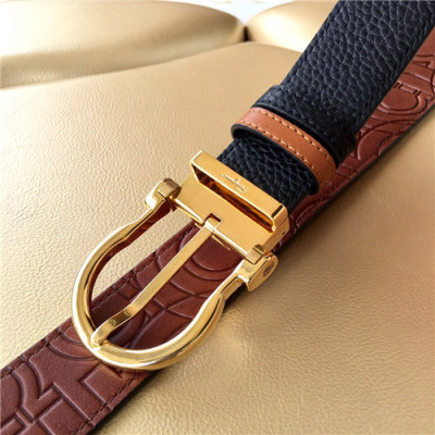 Salvatore Ferragamo 2021 Men's Leather Belt,3.5cm,FERBT0079 - 페라가모 2021 남성용 레더 벨트,3.5cm,블랙