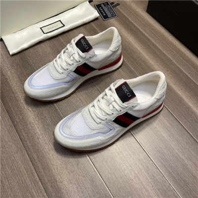 Gucci 2021 Men's Leather Sneakers,GUCS1481 - 구찌 2021 남성용 레더 스니커즈,Size(240-270),화이트