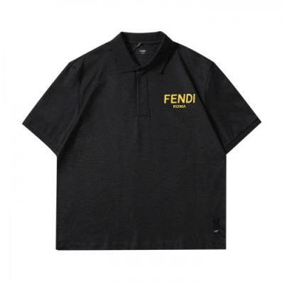 Fendi  Mens Logo Casual Short Sleeved Tshirts Black - 펜디 2021 남성 로고 캐쥬얼 코튼 반팔티 Fen0972x Size(s - xl) 블랙