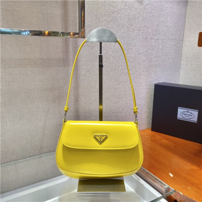 [유니크한]Prada 2021 Women's Leather Hobo Bag,23cm,1BD311,PRAB0428 - 프라다 2021 여성용 레더 호보백,23cm,옐로우