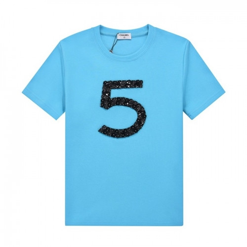 Chanel  Mm/Wm 'CC' Logo Cotton Short Sleeved Tshirts Blue - 샤넬 2021 남/녀 'CC'로고 코튼 반팔티 Cnl0700x Size(s - 3xl) 블루