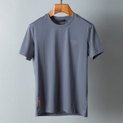 Prada  Mens Basic Logo Short Sleeved Tshirts Gray - 프라다 2021 남성 베이직 로고 폴로 반팔티 Pra02275x Size(m - 3xl) 그레이