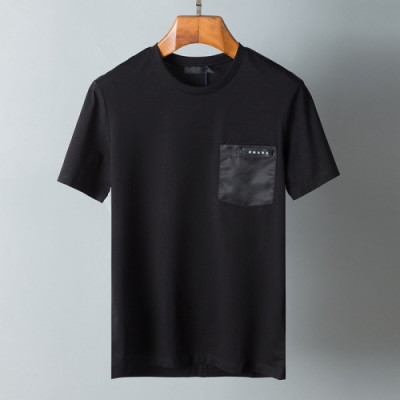 Prada  Mens Basic Logo Short Sleeved Tshirts Black - 프라다 2021 남성 베이직 로고 폴로 반팔티 Pra02276x Size(m - 3xl) 블랙