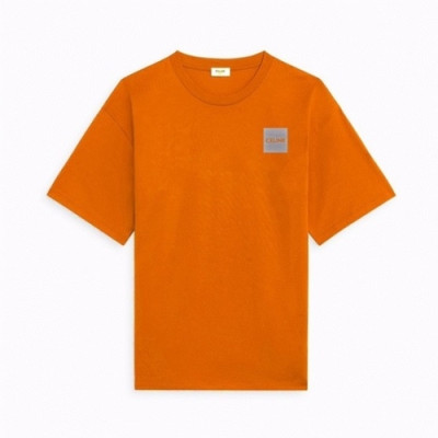 Celine  Mm/Wm Hedi Slimane Logo Cotton Short Sleeved Tshirts Orange - 셀린느 2021 남/녀 로고 코튼 반팔티 Cel0119x Size(s - xl) 오렌지