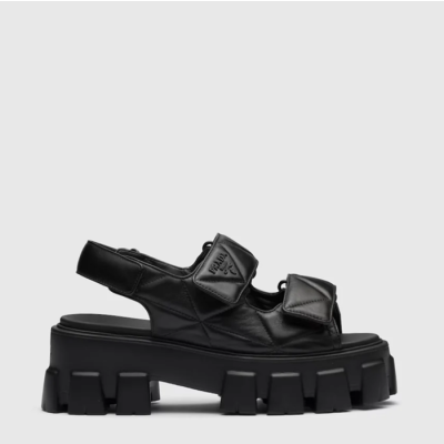 프라다 여성 모놀리스 패딩 가죽 샌들 - Prada Womens Monolith Sandles - prs1662x
