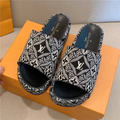 Louis Vuitton 2021 Women's Canvas Slipper,LOUS2071 - 루이비통 2021 여성용 캔버스 슬리퍼,Size(225-250),블랙