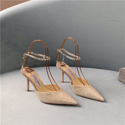 Jimmy Choo 2021 Women's Leather High Heel Sandal,JIMS0099 - 지미츄 2021 여성용 레더 하이힐 샌들,Size(225-250),베이지