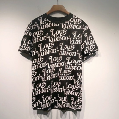 Louis vuitton  Mm/Wm Logo Short Sleeved Tshirts Black - 루이비통 2021 남/녀 로고 반팔티 Lou02929x Size(s - 2xl) 블랙