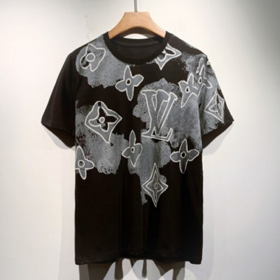 Louis vuitton  Mm/Wm Logo Short Sleeved Tshirts Black - 루이비통 2021 남/녀 로고 반팔티 Lou02956x Size(s - 2xl) 블랙