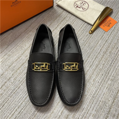 Hermes 2021 Men's Leather Loafer,HERS0477 - 에르메스 2021 남성용 레더 로퍼,Size(240-270),블랙