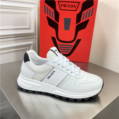 Prada 2021 Men's Leather Sneakers,PRAS0792 - 프라다 2021 남성용 레더 스니커즈,Size(240-270),화이트