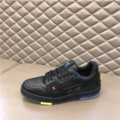 Louis Vuitton 2021 Men's Leather Sneakers,LOUS2081 - 루이비통 2021 남성용 레더 스니커즈,Size(240-270),블랙