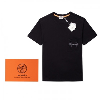 Hermes  Mens Crew-neck Short Sleeved Tshirts Black - 에르메스 2021 남성 크루넥 반팔티 Her0656x Size(xs - l) 블랙