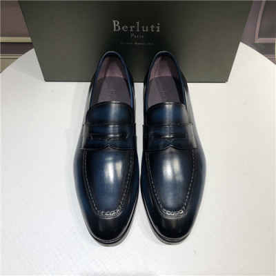 Berluti 2021 Men's Leather Oxford Shoes,BERTS0266 - 벨루티 2021 남성용 레더 옥스퍼드,Size(240-270),네이비