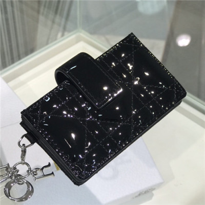 Dior 2021 Women's Leather Card Purse,10.5cm,DIOW0028 - 디올 2021 여성용 레더 카드퍼스,10.5cm,블랙