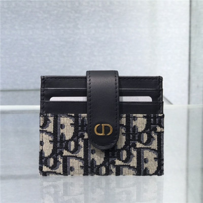 Dior 2021 Women's Canvas Card Purse,10cm,DIOW0033 - 디올 2021 여성용 캔버스 카드퍼스,10cm,블랙