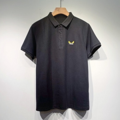 Fendi  Mens Logo Casual Short Sleeved Tshirts Black - 펜디 2021 남성 로고 캐쥬얼 코튼 반팔티 Fen0984x Size(s - 2xl) 블랙