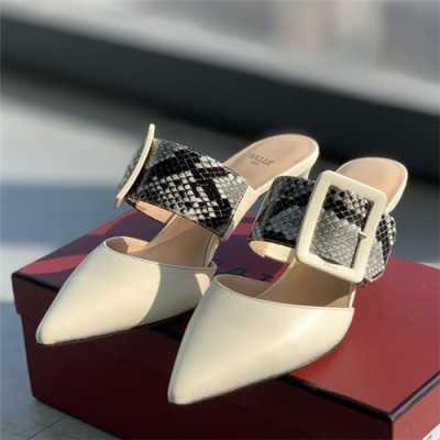 Bally 2021 Women's Leather High Heel Mule,BALS0176 - 발리 2021 여성용 레더 하이힐 뮬,Size(225-250),베이지