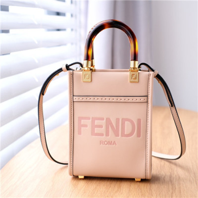 [트랜디한]Fendi 2021 Women's Leather Mini Tote Bag/Shoulder Bag,18cm,FENB0678 - 펜디 2021 여성용 레더 미니 토트백/숄더백,18cm,핑크