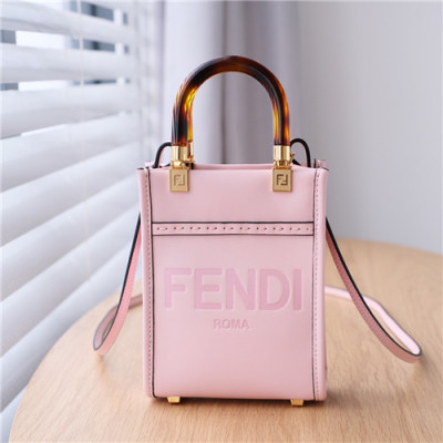 [트랜디한]Fendi 2021 Women's Leather Mini Tote Bag/Shoulder Bag,18cm,FENB0679 - 펜디 2021 여성용 레더 미니 토트백/숄더백,18cm,핑크