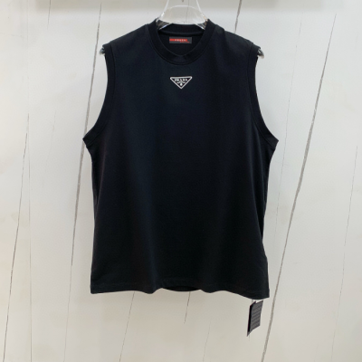 Prada  Mens Basic Logo Short Sleeved Tshirts Black - 프라다 2025 남성 베이직 로고 나시 Pra02300x Size(s - 2xl) 블랙