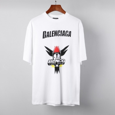 [매장판]Balenciaga  Mm/Wm Logo Cotton Short Sleeved Tshirts White - 발렌시아가 2021 남/녀 로고 코튼 반팔티 Bal01083x Size(xs - m) 화이트