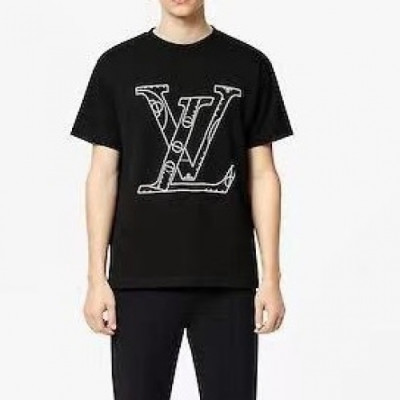 Louis vuitton  Mm/Wm Logo Short Sleeved Tshirts Black - 루이비통 2021 남/녀 로고 반팔티 Lou03313x Size(xs - xl) 블랙