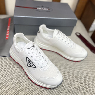 Prada 2021 Men's Leather Sneakers,PRAS0803 - 프라다 2021 남성용 레더 스니커즈,Size(240-270),화이트