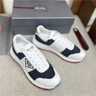 Prada 2021 Men's Leather Sneakers,PRAS0804 - 프라다 2021 남성용 레더 스니커즈,Size(240-270),화이트