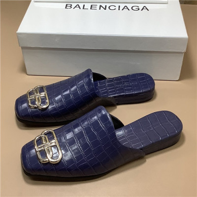 Balenciaga 2021 Men's Leather Mule,BALS0251 - 발렌시아가 2021 남성용 레더 물,Size(240-270),네이비