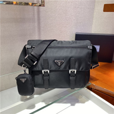 [프라다]Prada 2021 Women's Nylon Cross Bag,30cm,1BD671,PRAB0435 - 프라다 2021 여성용 나일론 크로스백,30cm,블랙