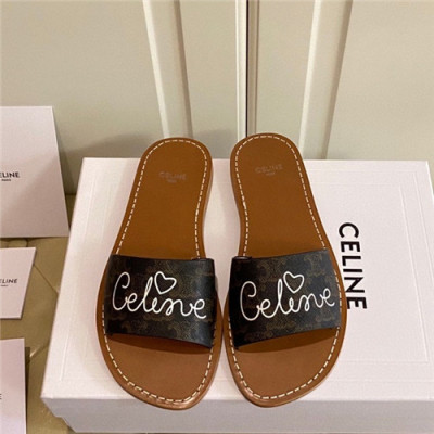 Celine 2021 Women's Leather Slipper,CELS0015 - 셀린느 2021 여성용 레더 슬리퍼,Size(225-250),브라운