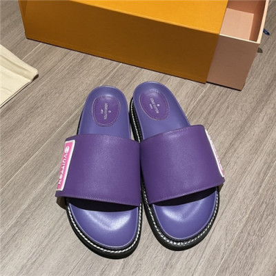 Louis Vuitton 2021 Women's Leather Slipper,LOUS2132 - 루이비통 2021 여성용 레더 슬리퍼,Size(225-250),퍼플