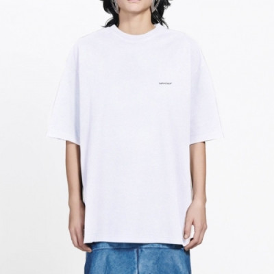 Balenciaga  Mm/Wm Logo Cotton Short Sleeved Tshirts White - 발렌시아가 2021 남/녀 로고 코튼 반팔티 Bal01103x Size(xs - xl) 화이트