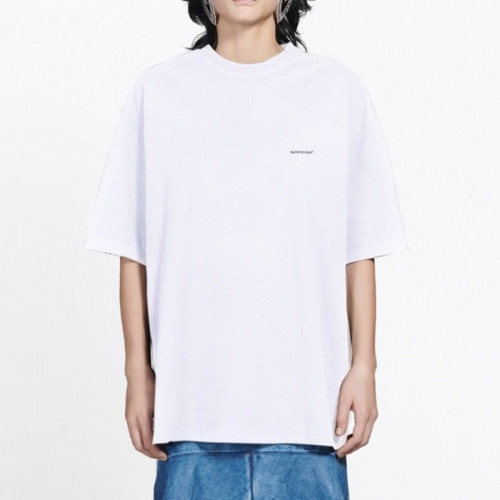 Balenciaga  Mm/Wm Logo Cotton Short Sleeved Tshirts White - 발렌시아가 2021 남/녀 로고 코튼 반팔티 Bal01103x Size(xs - xl) 화이트