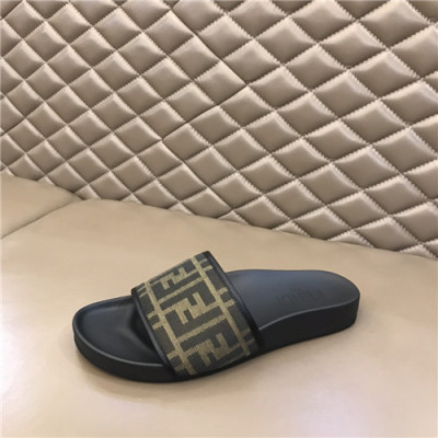 Fendi 2021 Men's Canvas Slipper,FENS0382 - 펜디 2021 남성용 캔버스 슬리퍼,Size(240-270),블랙