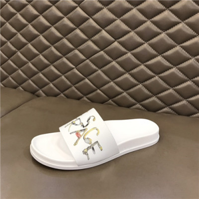 Versace 2021 Men's Leather Slipper,VERS0572 - 베르사체 2021 남성용 레더 슬리퍼,Size(240-270),화이트