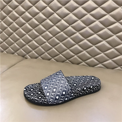 Versace 2021 Men's Leather Slipper,VERS0578 - 베르사체 2021 남성용 레더 슬리퍼,Size(240-270),블랙