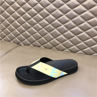 Versace 2021 Men's Leather Slipper,VERS0579 - 베르사체 2021 남성용 레더 슬리퍼,Size(240-270),블랙