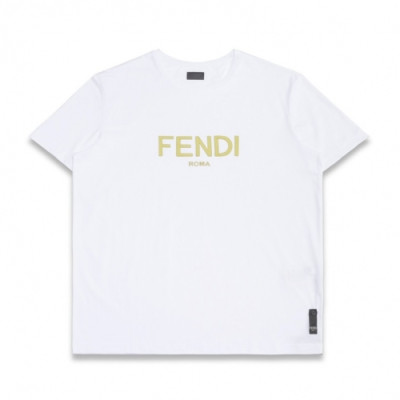 Fendi  Mm/Wm Logo Casual Short Sleeved Tshirts White - 펜디 2021 남/녀 로고 캐쥬얼 코튼 반팔티 Fen01001x Size(xs - l) 화이트