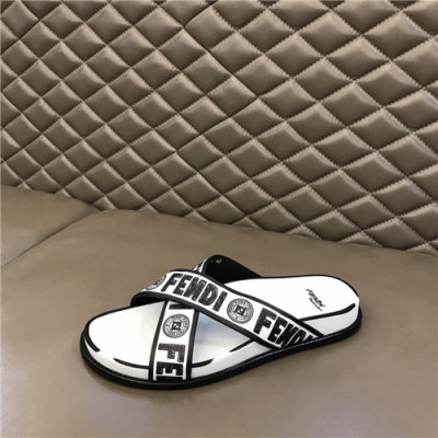 Fendi 2021 Men's Leather Slipper,FENS0384 - 펜디 2021 남성용 레더 슬리퍼,Size(240-270),화이트