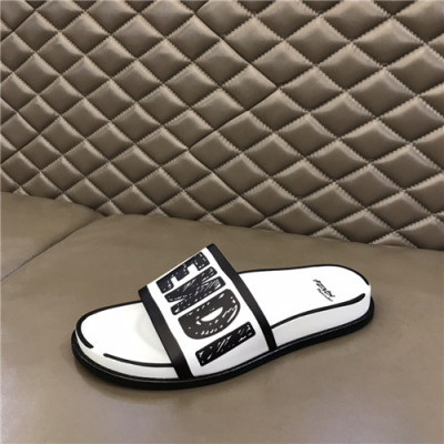 Fendi 2021 Men's Leather Slipper,FENS0386 - 펜디 2021 남성용 레더 슬리퍼,Size(240-270),화이트