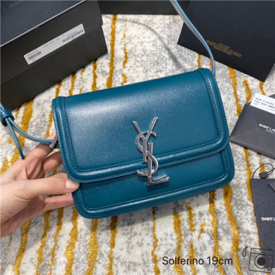 [유니크한]Saint Laurent 2021 Solferino Box Shoulder Bag,19cm,634306,SLB0638 - 입생로랑 2021 솔페리노 숄더백,19cm,블루