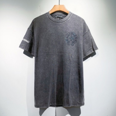 Chrome hearts  Mens Logo Casual Short Sleeved Tshirts Gray - 크롬하츠 2021 남성 로고 캐쥬얼 반팔티 Chr0358x Size(S - 2xl) 그레이