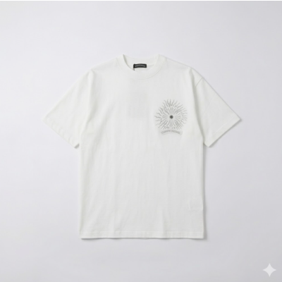크롬하츠 남성 크루넥 화이트 반팔티 - Chrome Hearts Mens White Tshirts - chr0400x