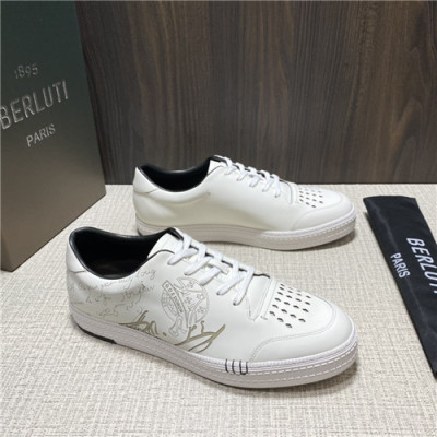 Berluti 2021 Men's Leather Sneakers,BERTS0274 - 벨루티 2021 남성용 레더 스니커즈,Size(240-270),화이트