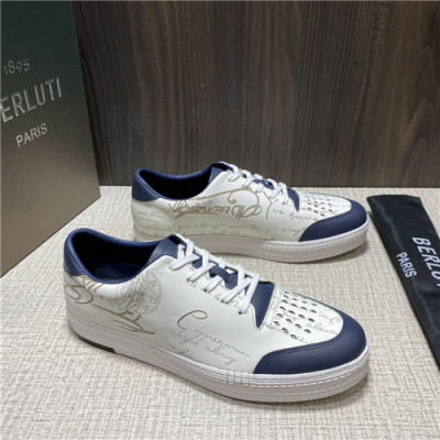 Berluti 2021 Men's Leather Sneakers,BERTS0275 - 벨루티 2021 남성용 레더 스니커즈,Size(240-270),화이트