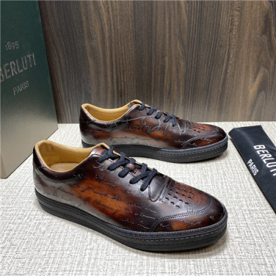 Berluti 2021 Men's Leather Sneakers,BERTS0282 - 벨루티 2021 남성용 레더 스니커즈,Size(240-270),브라운