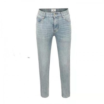 Ami  Mens'Ami de Coeur' Casual Denim Jeans blue - 아미 2021 남성 로고 데님 팬츠  Ami0158x Size(30 - 36) 블루